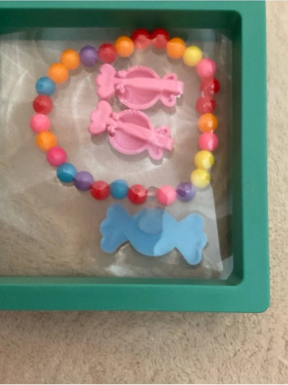 Kids Pink Candy Bead Necklace & Bracelet Set - Colorful Bead Jewelry